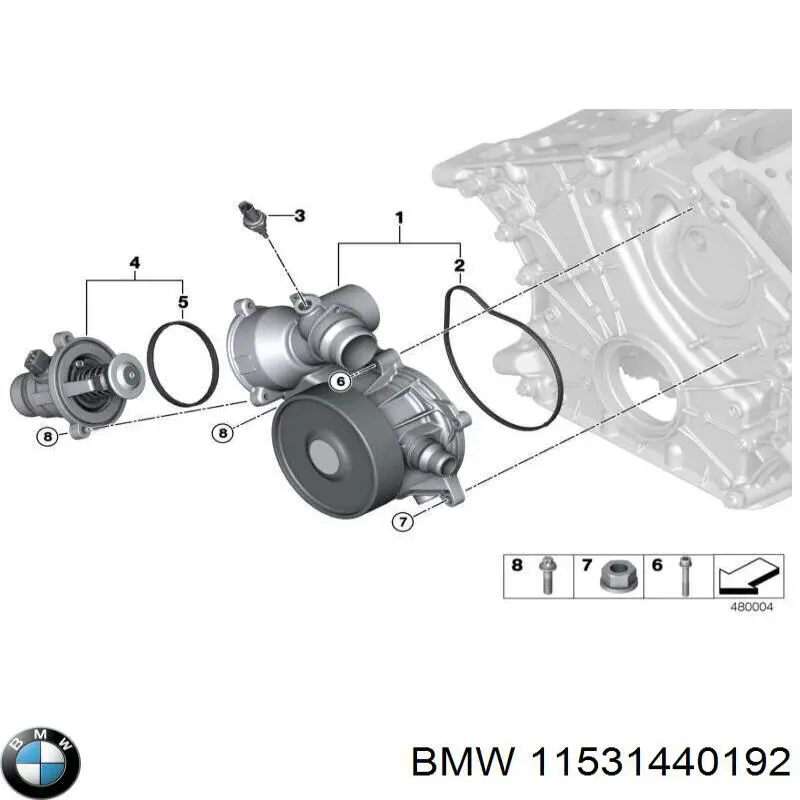 11531440192 BMW junta, termostato