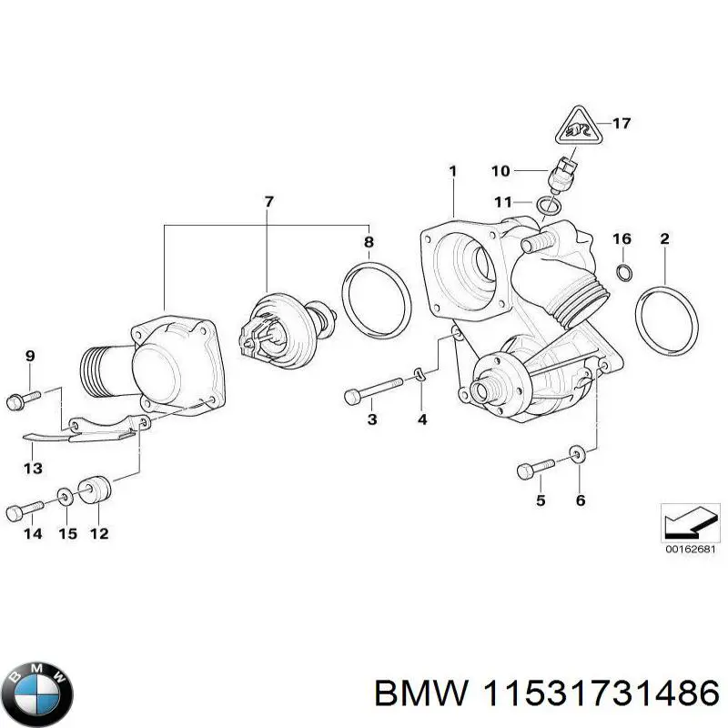 11531731486 BMW termostato, refrigerante