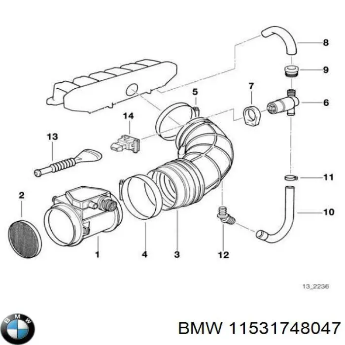 11531748047 BMW junta, termostato