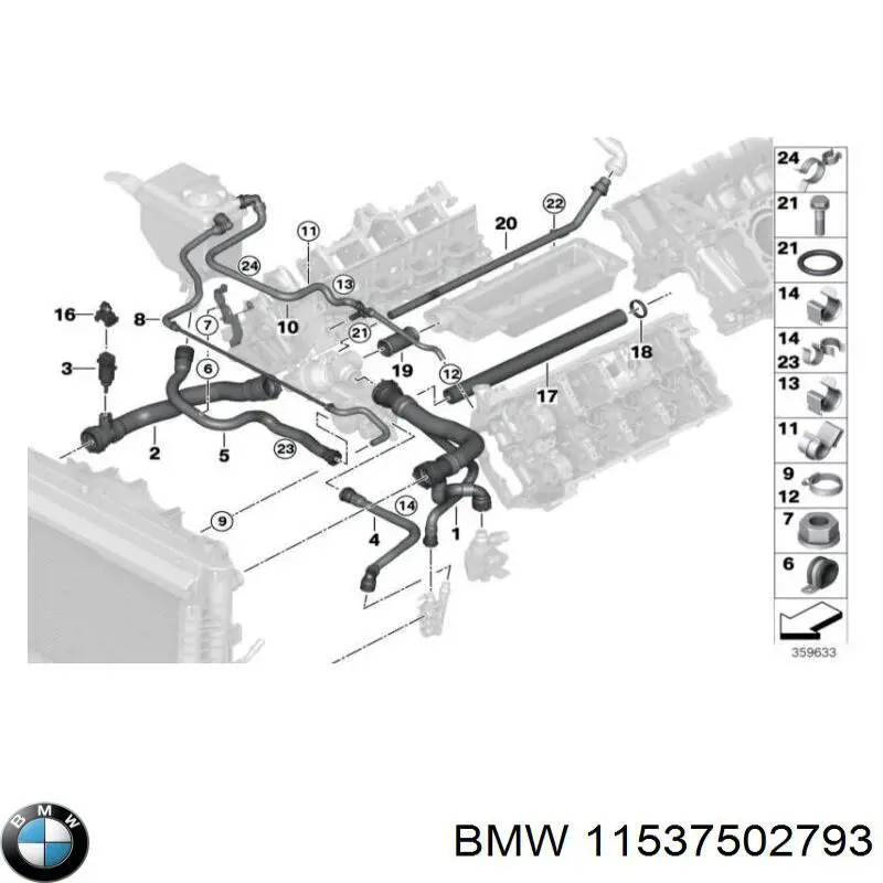  Tubería de radiador, retorno para BMW X5 E53