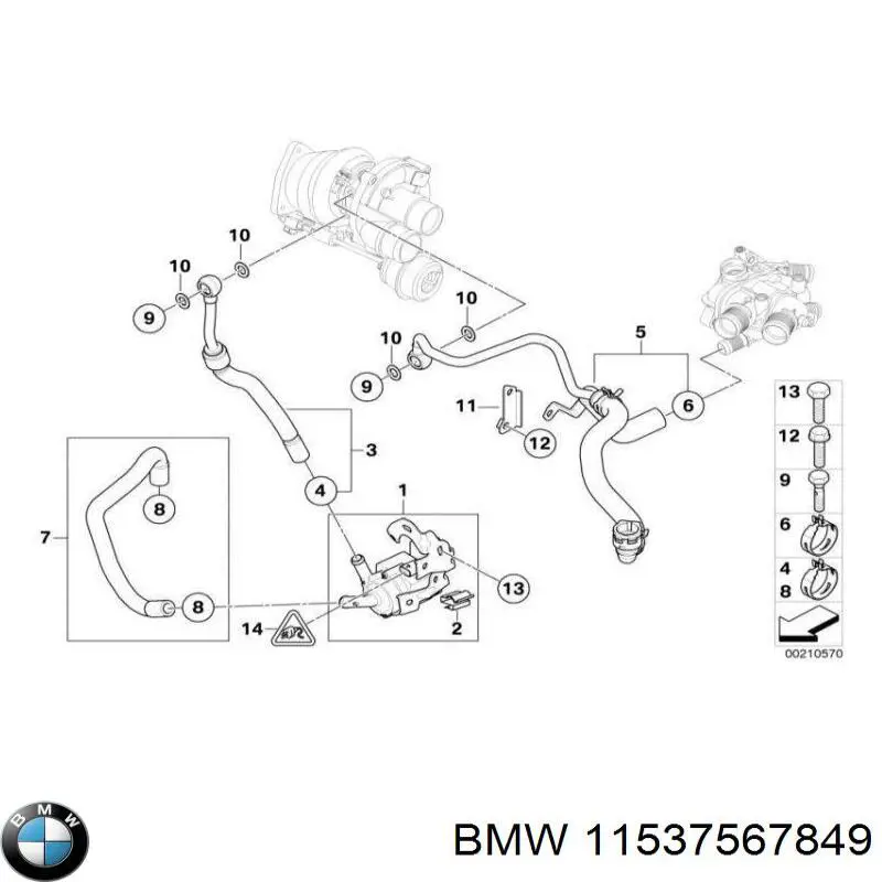  Conducto aceite, turbocompresor, retorno para MINI Clubman R55