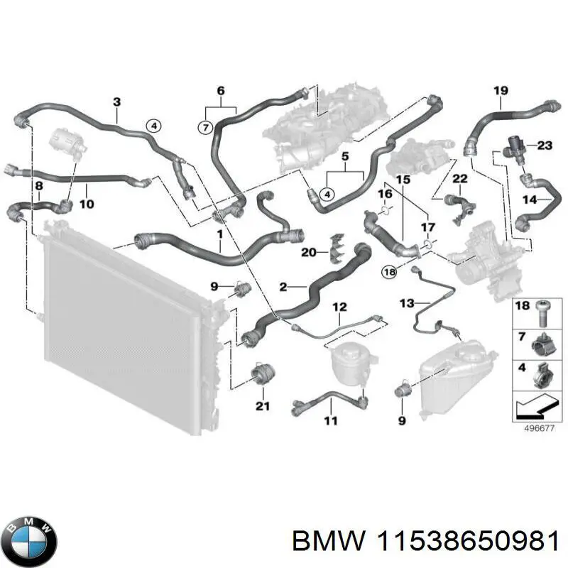  Tubo de refrigeración, termostato para BMW X4 G02, F98