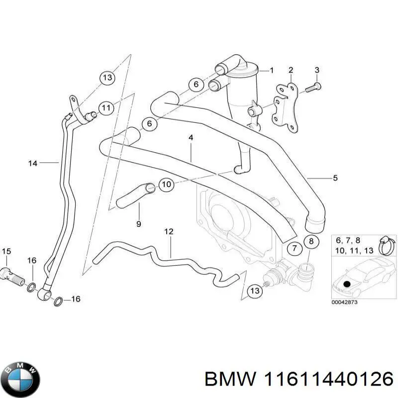 11611440126 BMW acelerador de calentamiento de manguera (tubo)