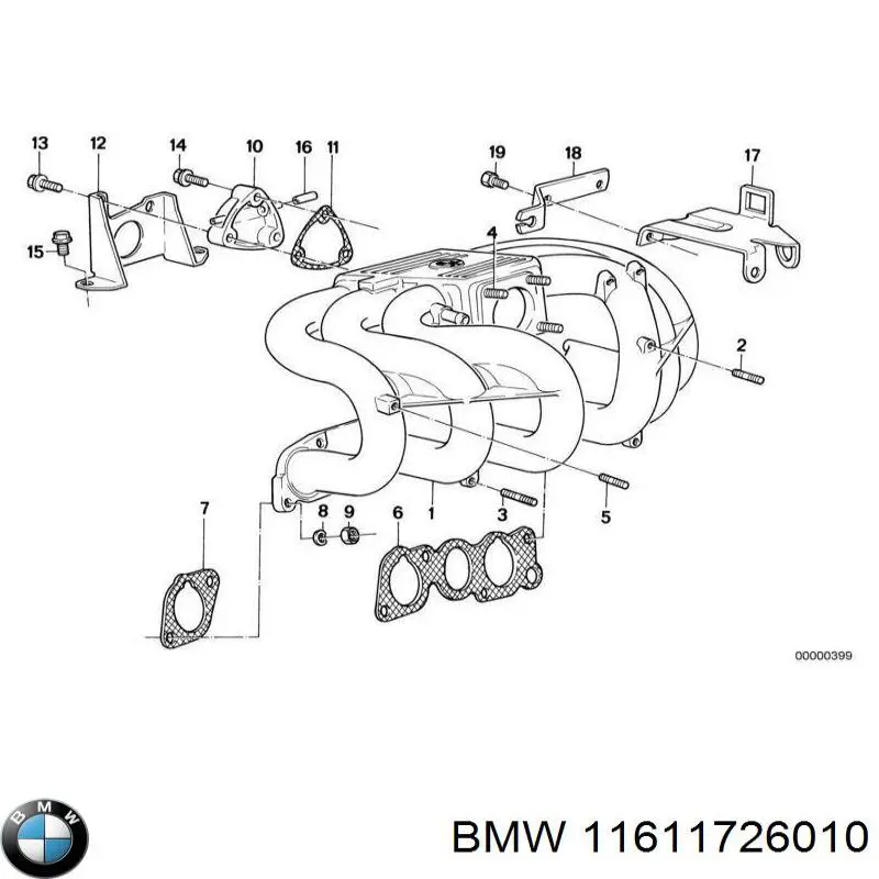 11611726010 BMW junta, colector de admisión