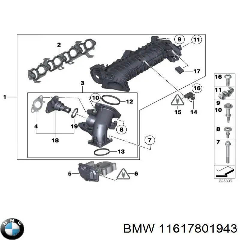 11617801943 BMW junta cuerpo mariposa