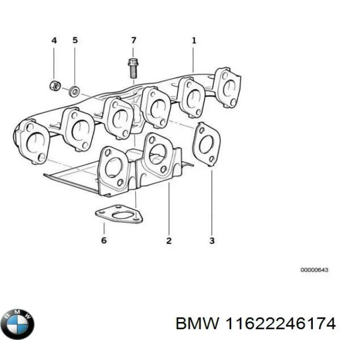 11622246174 BMW junta de colector de escape