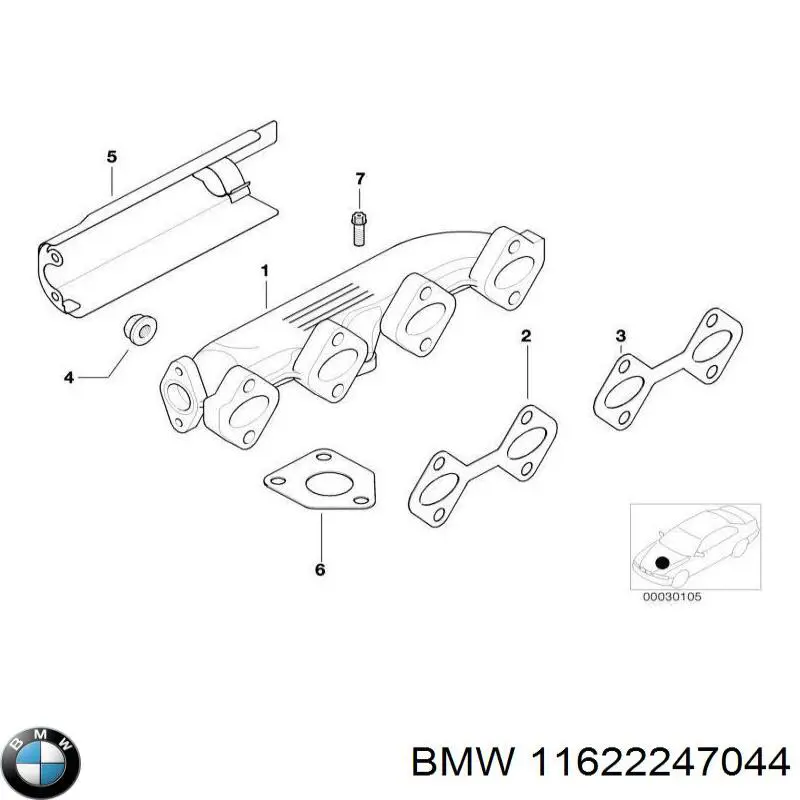 11622247661 BMW colector de escape, sistema de escape