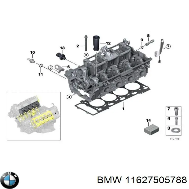 11627505788 BMW junta de colector de escape