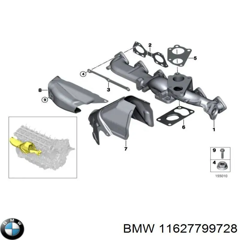 11627799728 BMW junta de colector de escape