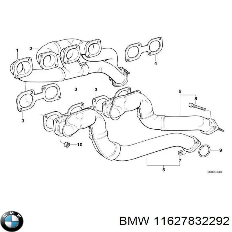 11621737930 BMW colector de escape, sistema de escape