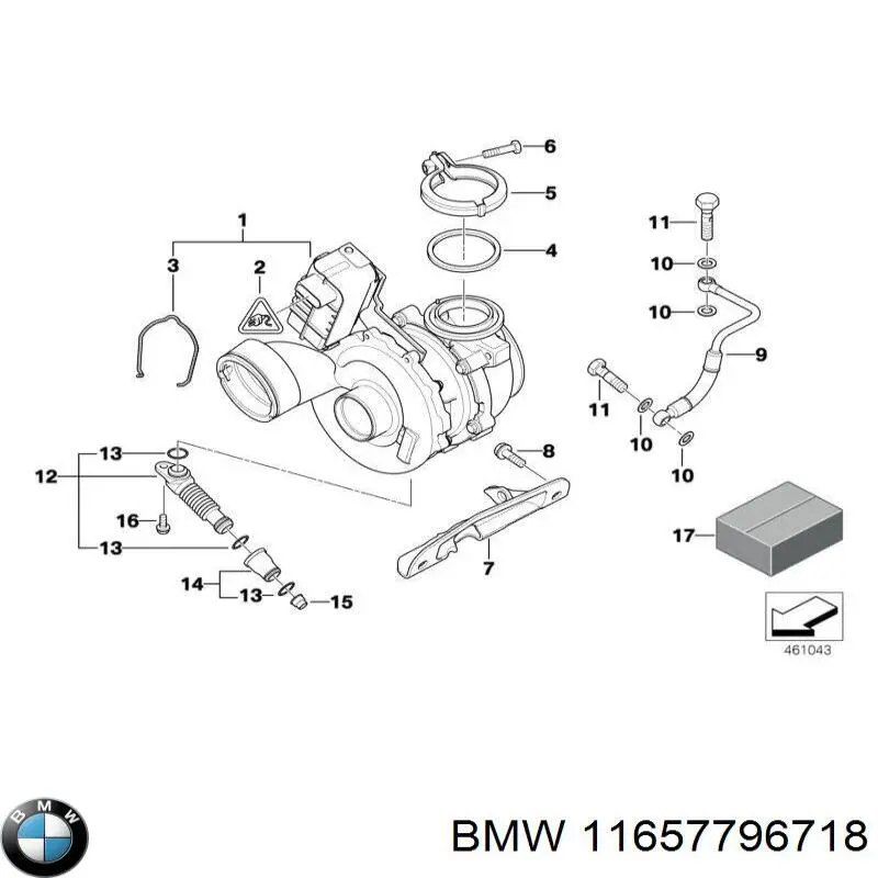 11657796718 BMW abrazadera del colector de escape