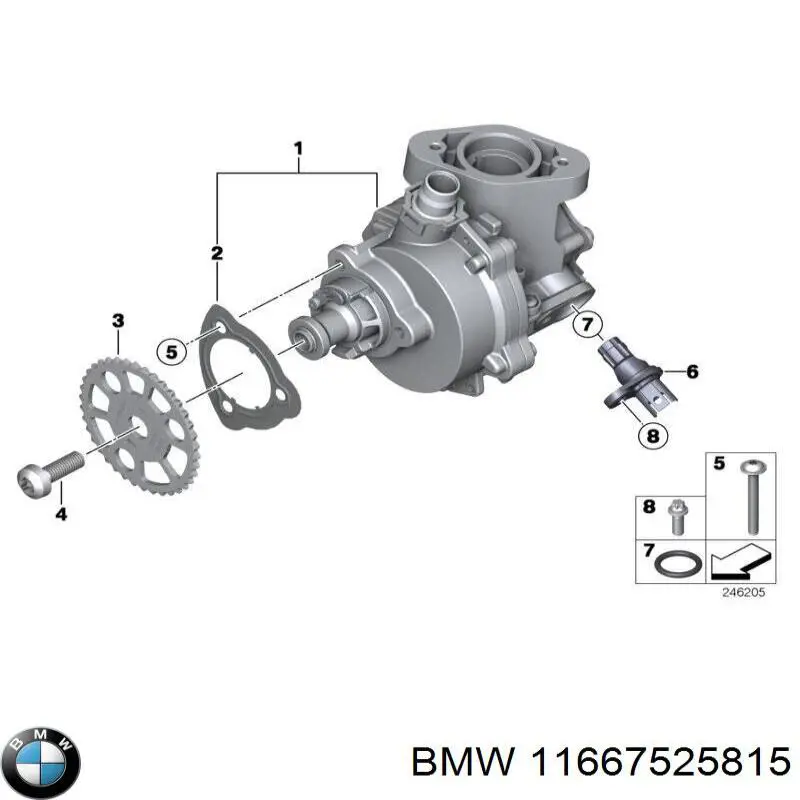 11667525815 BMW junta, bomba de vacío