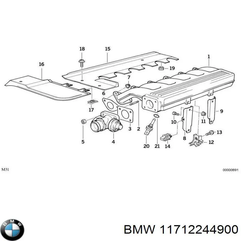 11712244900 BMW válvula, agr