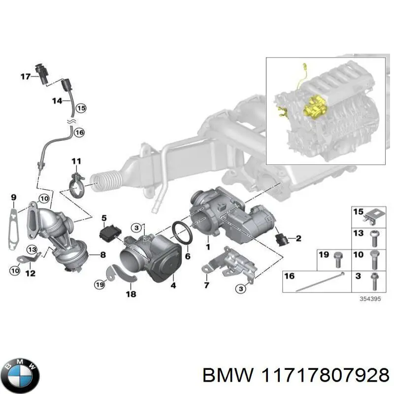 11717807928 BMW válvula, agr