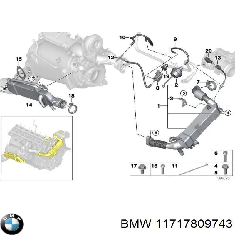 11717809743 BMW junta, adaptador de filtro de aceite