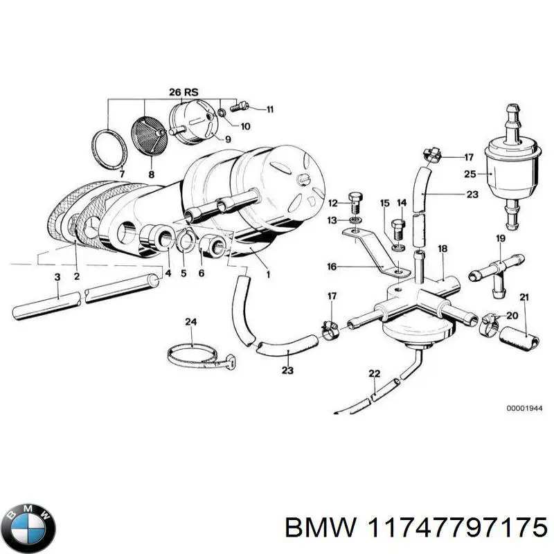 13 53 1 460 856 BMW tubo de ventilacion del carter (separador de aceite)