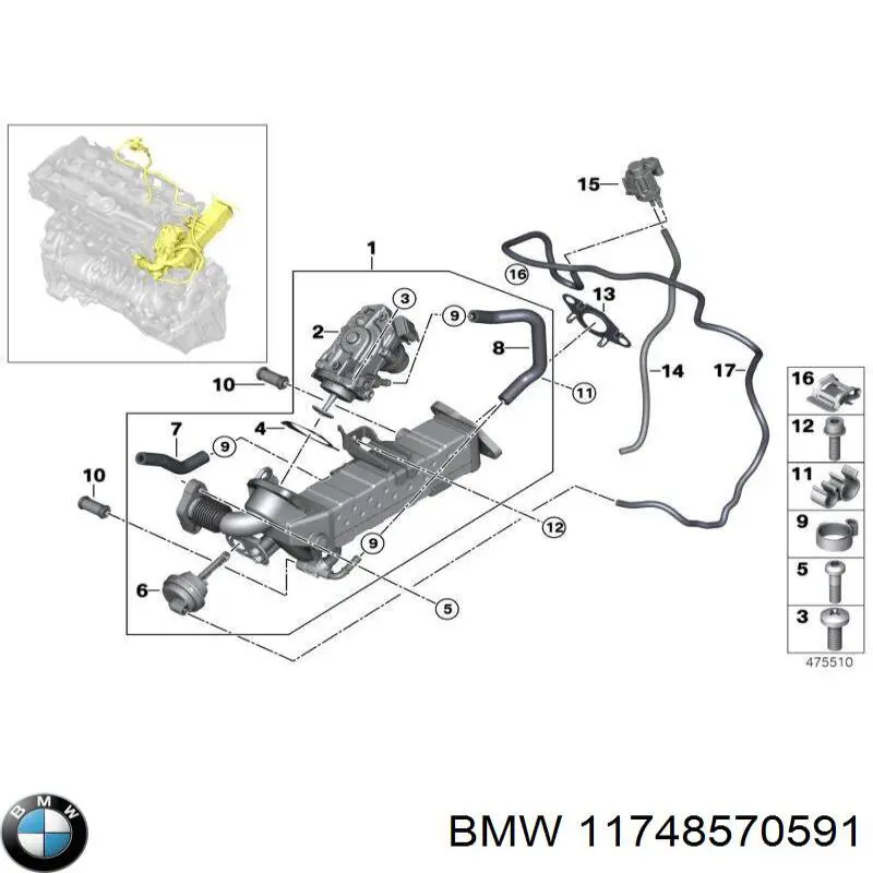  Valvula De Solenoide Control De Compuerta EGR para BMW X1 F48