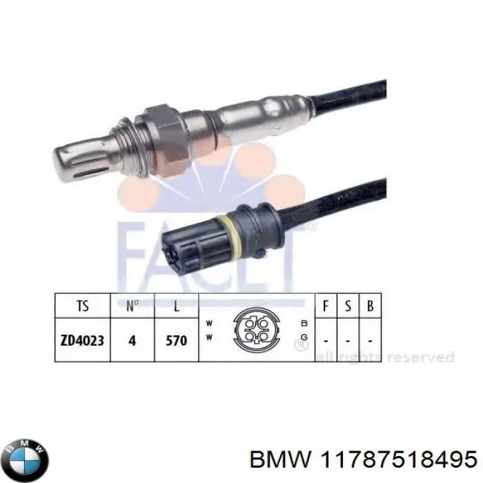 11787518495 BMW sonda lambda, sensor de oxígeno antes del catalizador derecho