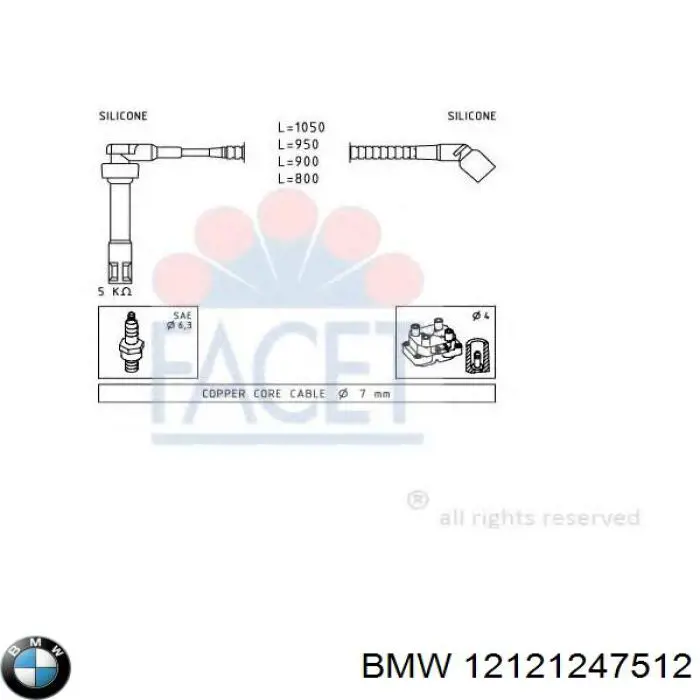 12121247512 BMW juego de cables de encendido