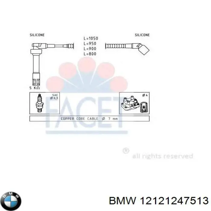 12121247513 BMW juego de cables de encendido