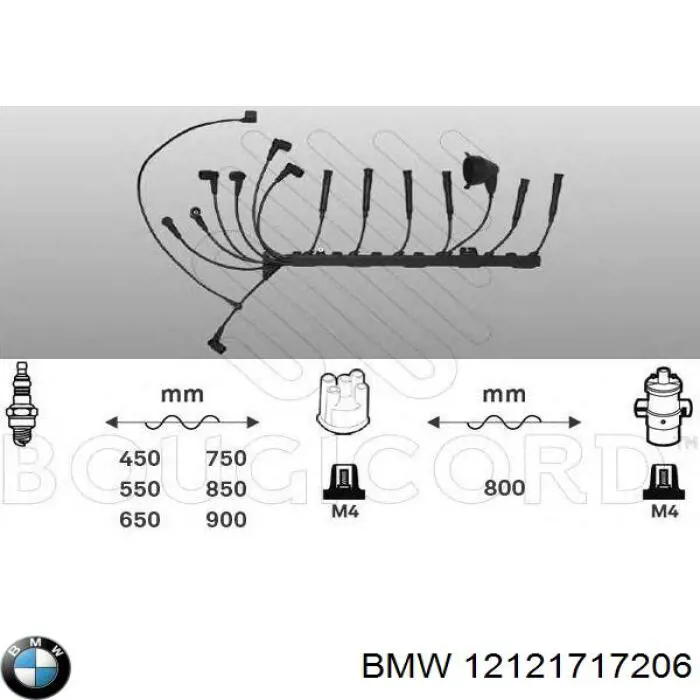 12121717206 BMW juego de cables de encendido