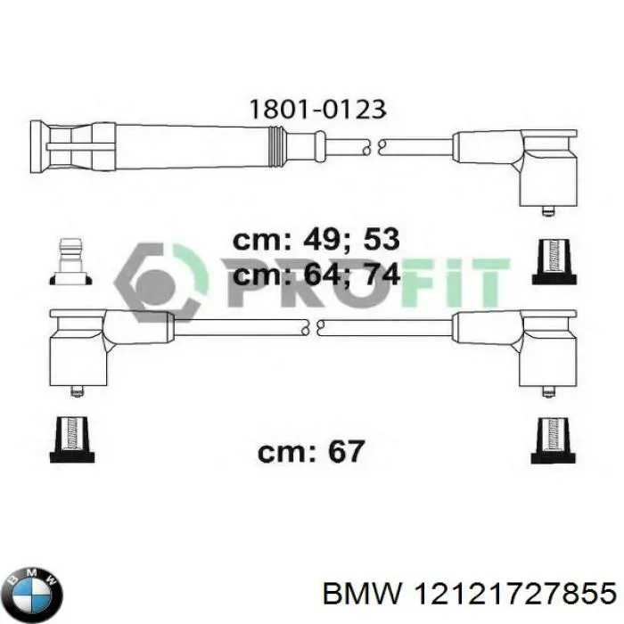 12121727855 BMW juego de cables de encendido