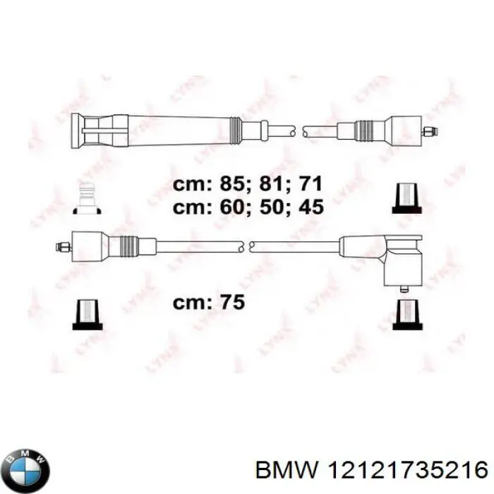 12121735216 BMW juego de cables de encendido