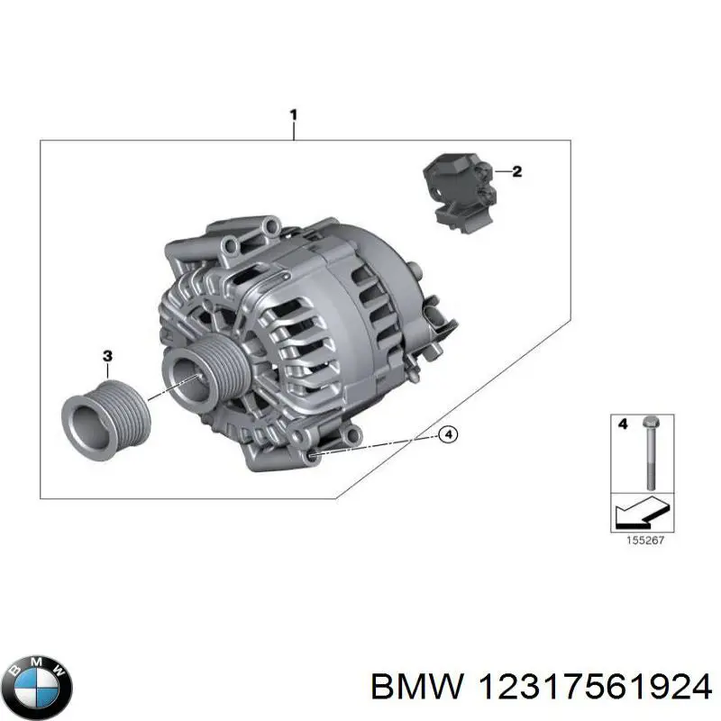 12317561924 BMW regulador de rele del generador (rele de carga)