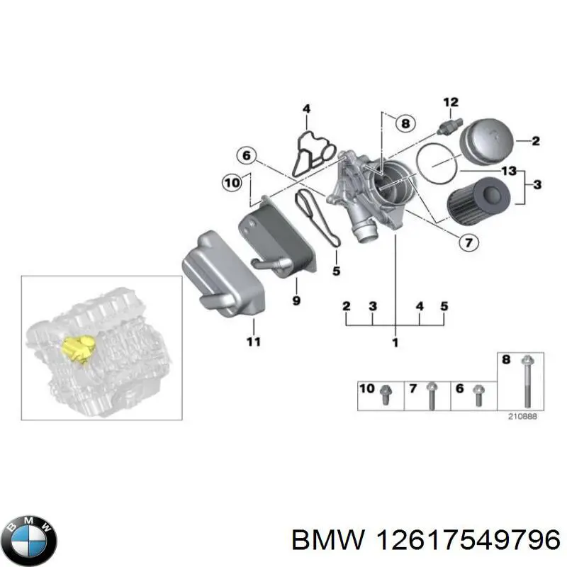 12617549796 BMW indicador, presión del aceite