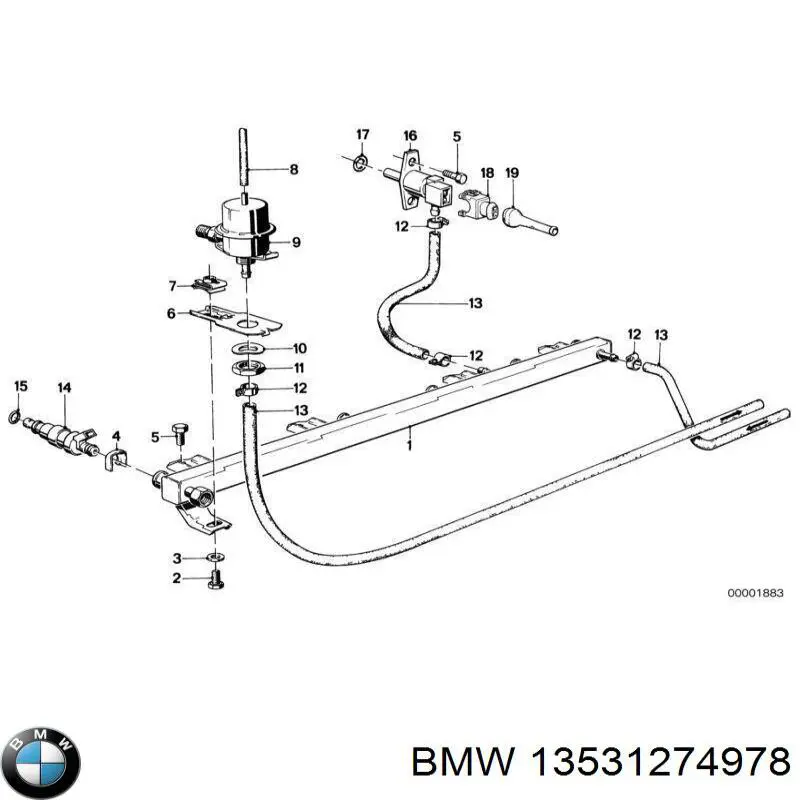 13531274978 BMW regulador de presión de combustible, rampa de inyectores