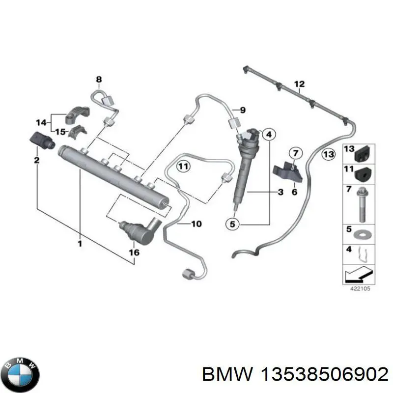 13538506902 BMW inyector de combustible