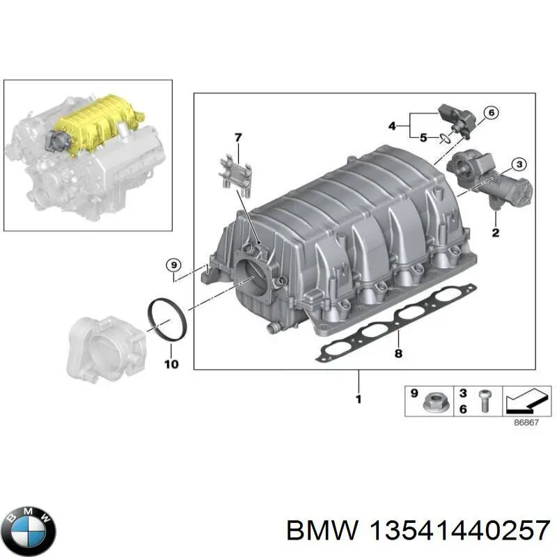 13541440257 BMW junta cuerpo mariposa