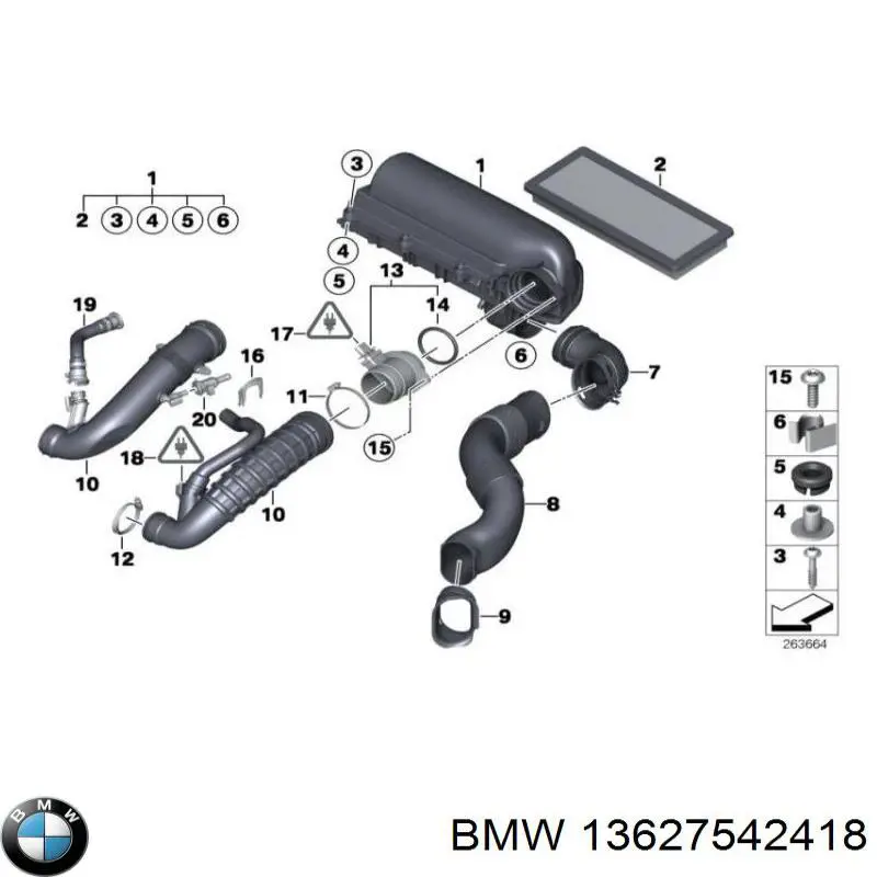 13627542418 BMW sensor de flujo de aire/medidor de flujo (flujo de aire masibo)