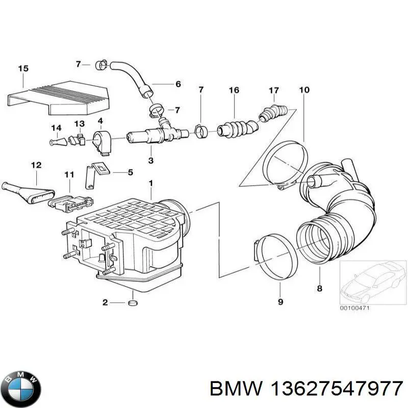 13627547977 BMW sensor de flujo de aire/medidor de flujo (flujo de aire masibo)