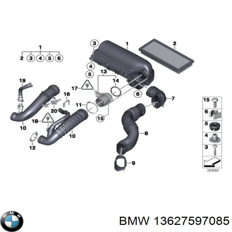 13627597085 BMW sensor de flujo de aire/medidor de flujo (flujo de aire masibo)