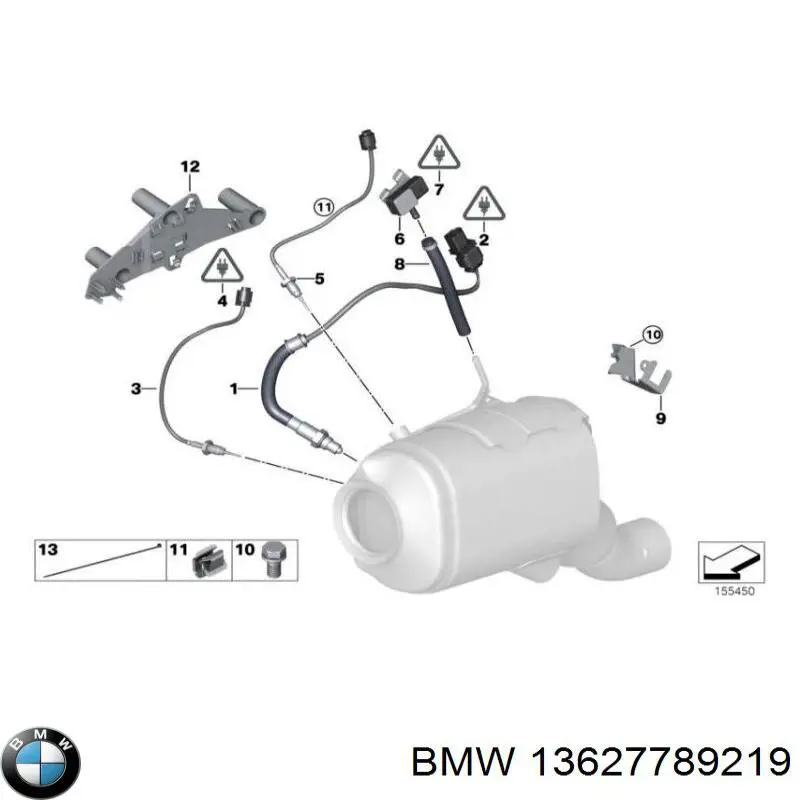 13627789219 BMW sensor de presion de escape