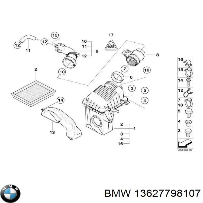 13627798107 BMW sensor de flujo de aire/medidor de flujo (flujo de aire masibo)