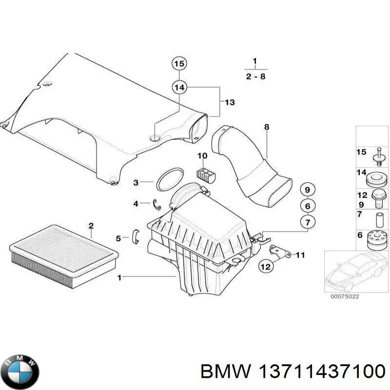 13711437100 BMW entrada del filtro de aire