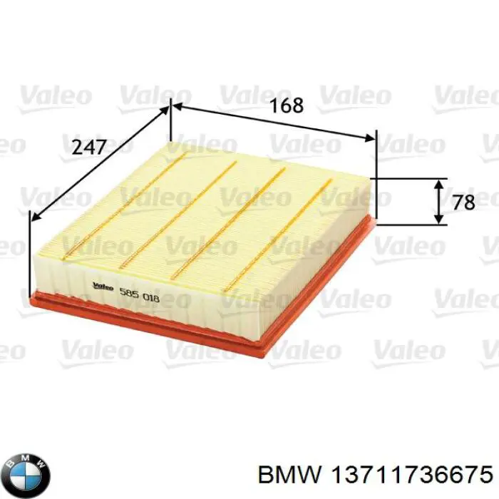 13711736675 BMW filtro de aire