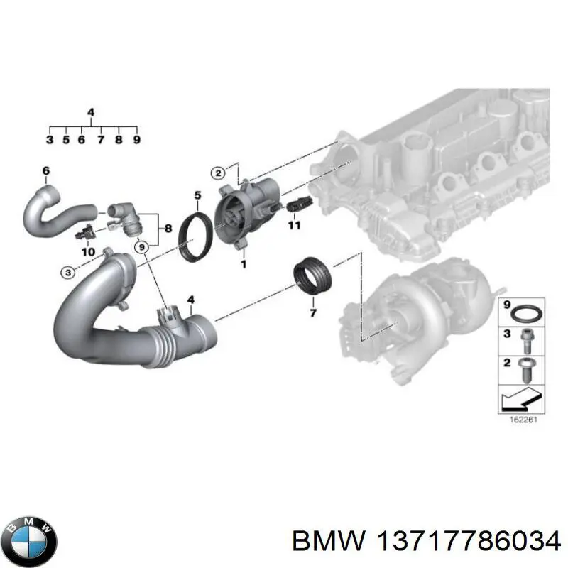 13717786034 BMW acelerador de calentamiento de manguera (tubo)