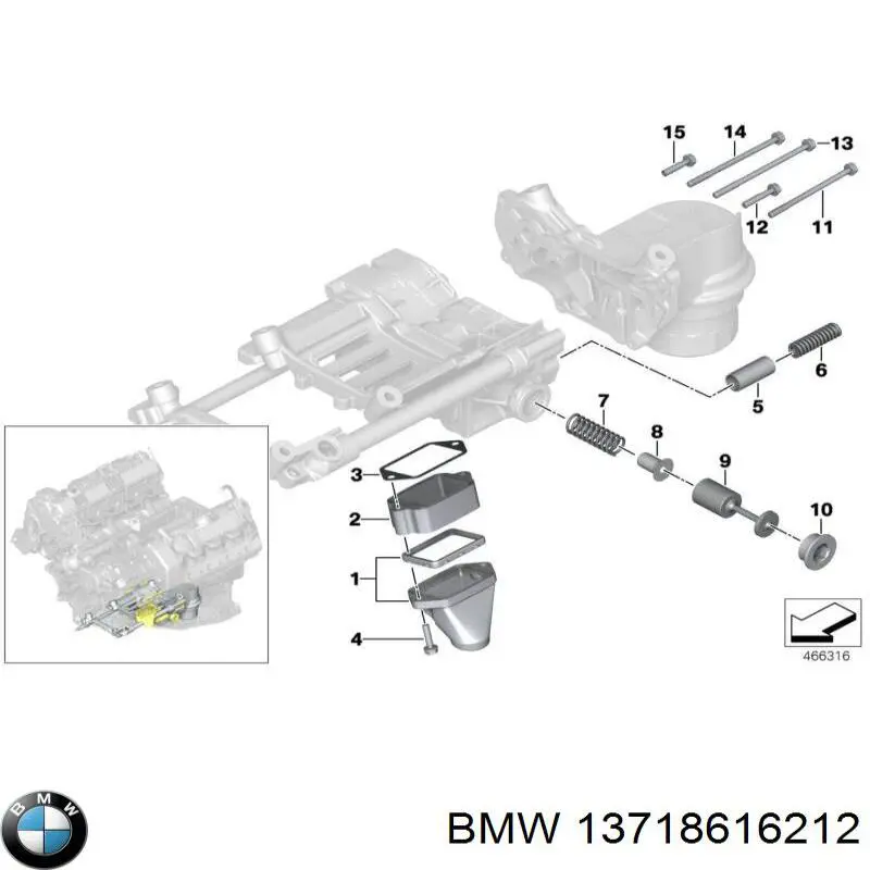 13718616212 BMW tubo flexible de aire de sobrealimentación derecho