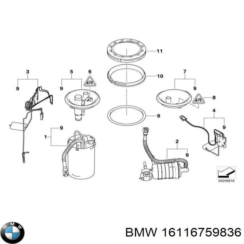  Bomba de combustible eléctrica sumergible para BMW 7 E65, E66, E67