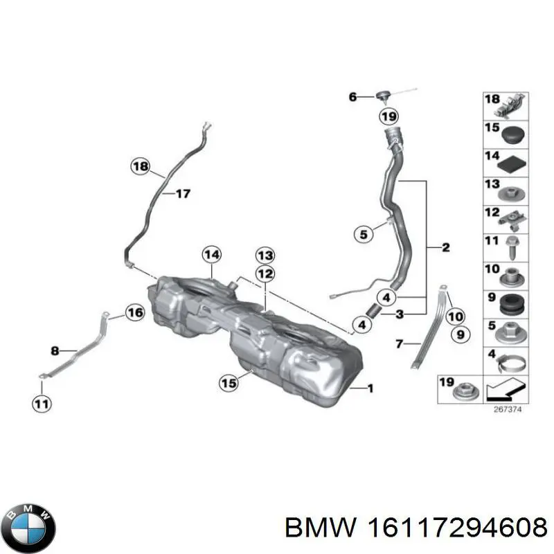 16117294608 BMW depósito de combustible