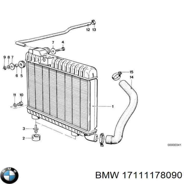 17 11 1 178 090 BMW radiador refrigeración del motor