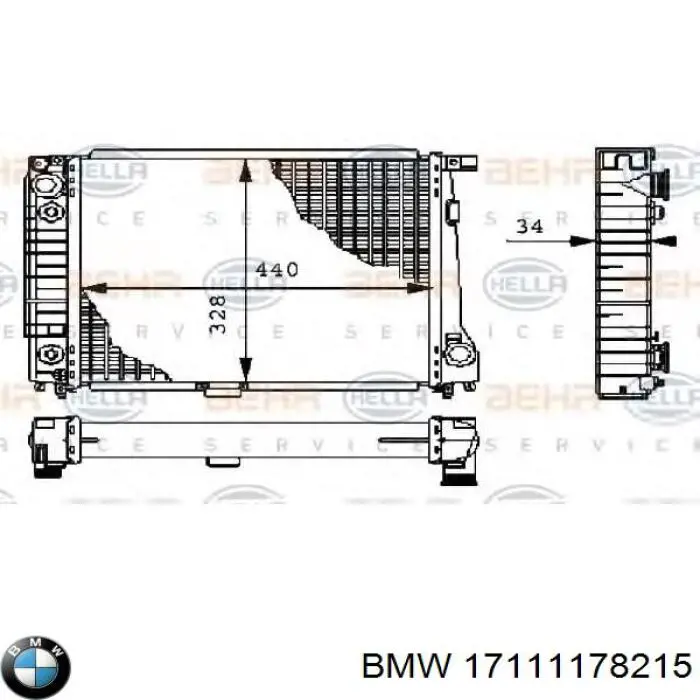 17111178215 BMW radiador refrigeración del motor