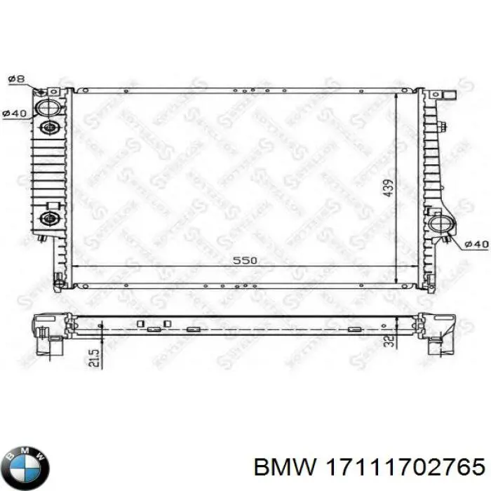 17111702765 BMW radiador refrigeración del motor