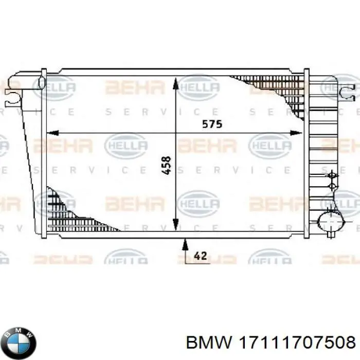 17111707508 BMW radiador refrigeración del motor