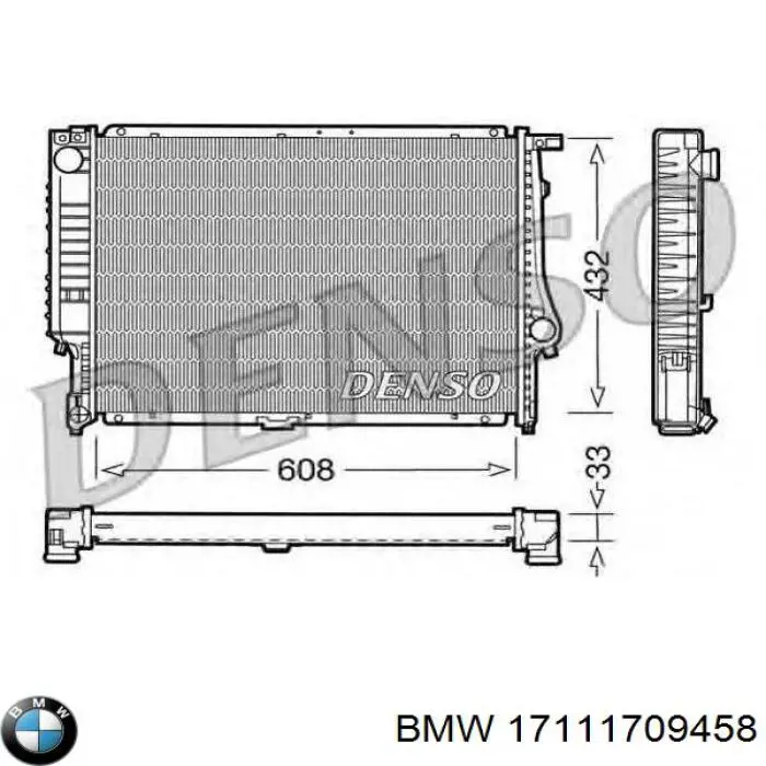 17111709458 BMW radiador refrigeración del motor