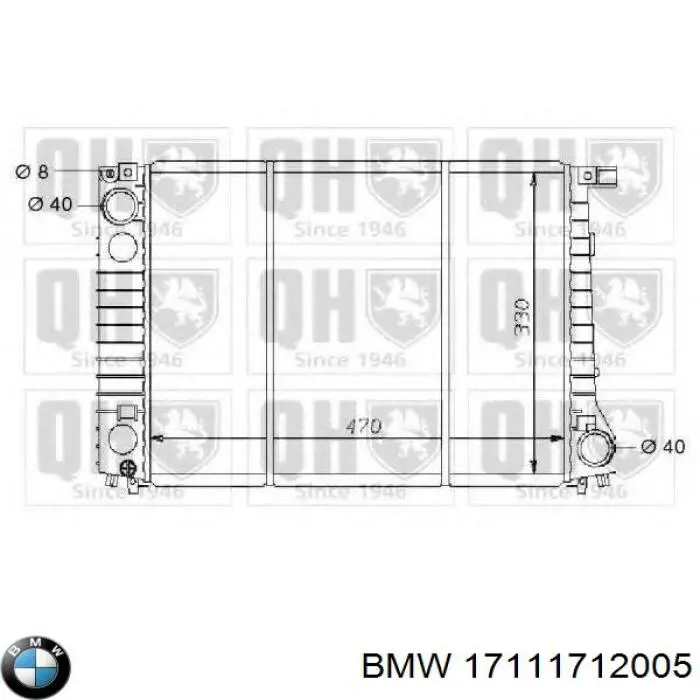 17111712005 BMW radiador refrigeración del motor