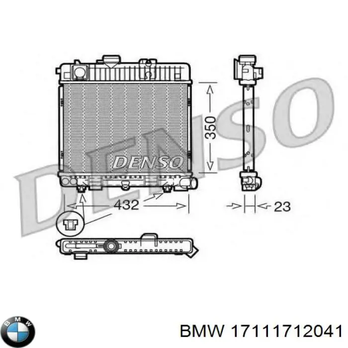 17111177852 BMW radiador refrigeración del motor